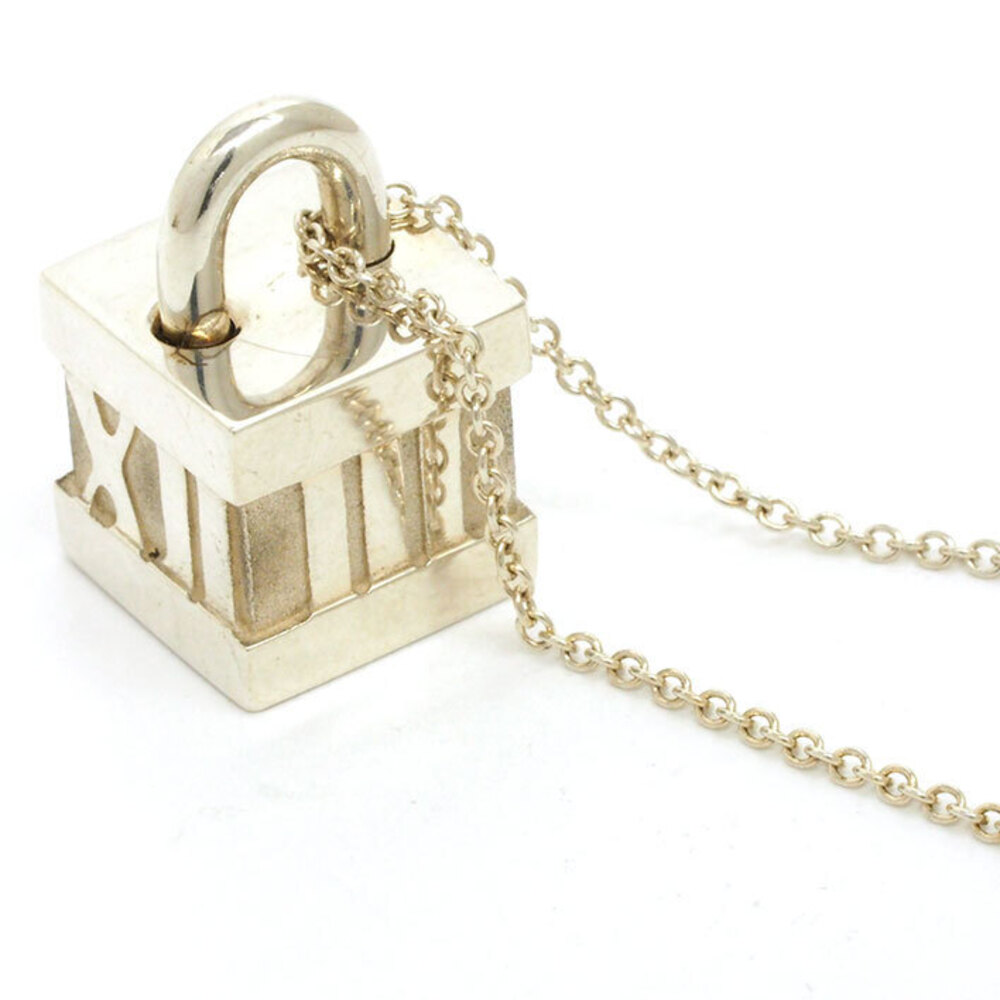 Tiffany Co Atlas Cube Cadena Motif Silver Pendant